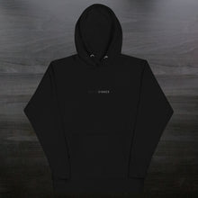 Load image into Gallery viewer, black hoodie with embroidered black text, "MT913" and white text, "Sinner."